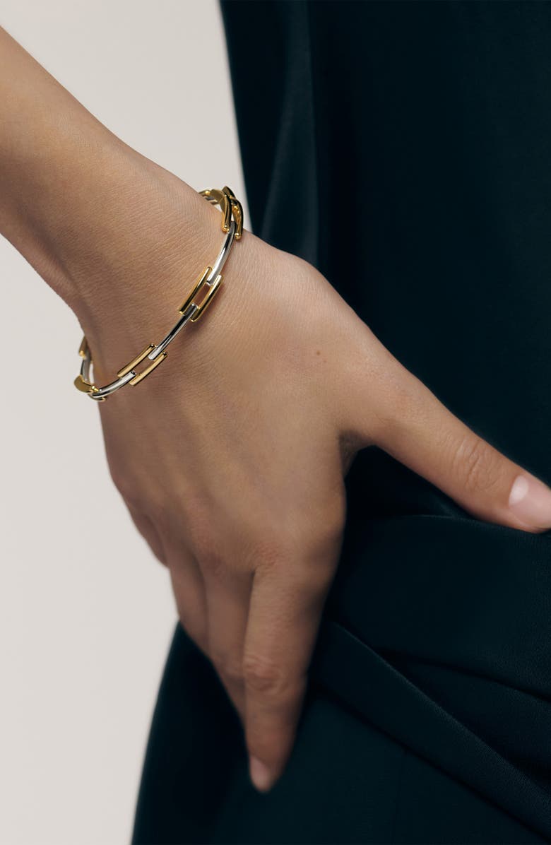 Monica Vinader Slim Signature Link Bangle, Alternate, color, Yellow Gold