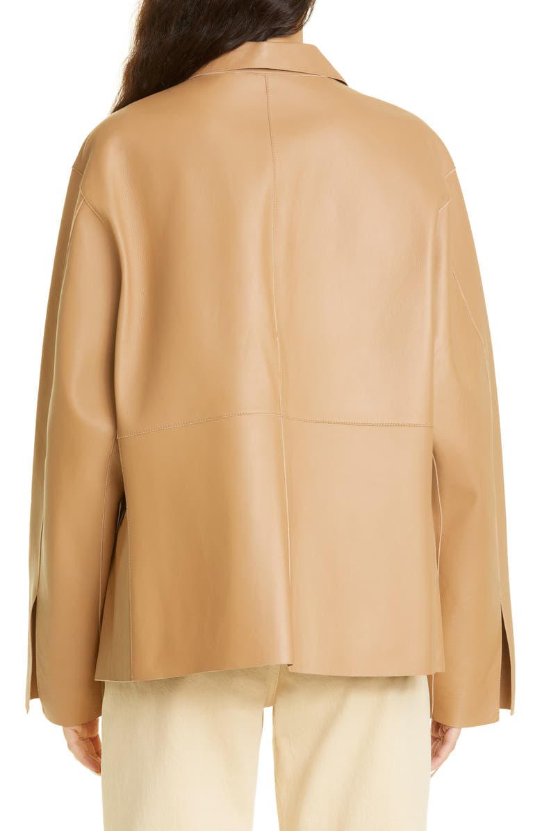 TOTEME Army Leather Jacket, Alternate, color, 