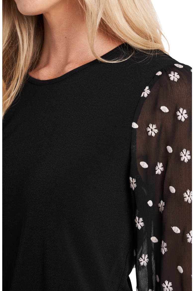 Puff Sleeve Knit Top, Alternate, color, RICH BLACK