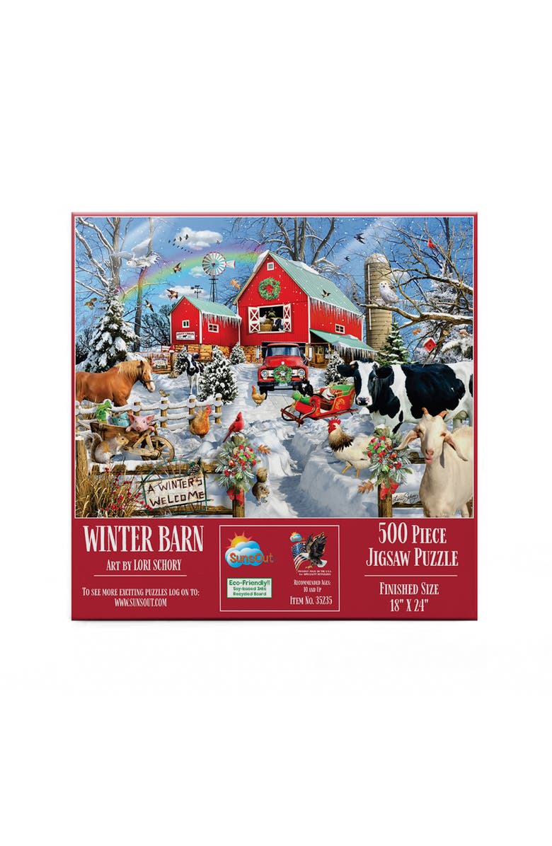 Sunsout Winter Barn 500 piece Jigsaw Puzzle for Adults, Alternate, color, Multicolor