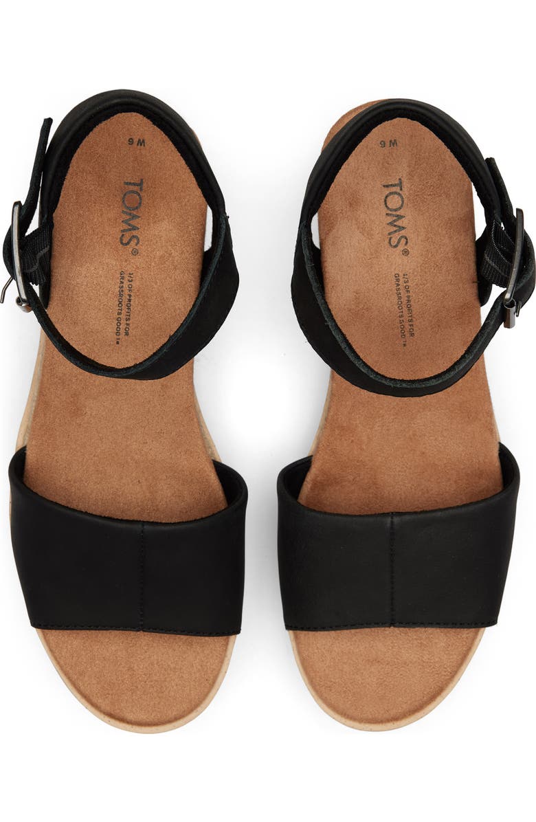 TOMS Diana Platform Wedge Sandal, Alternate, color, Black Canvas