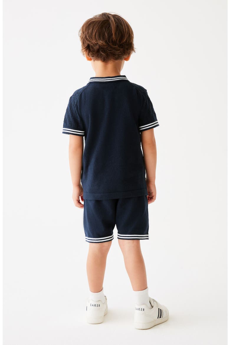 Kids' Tipped Polo Sweater & Shorts Set, Alternate, color, BLUE