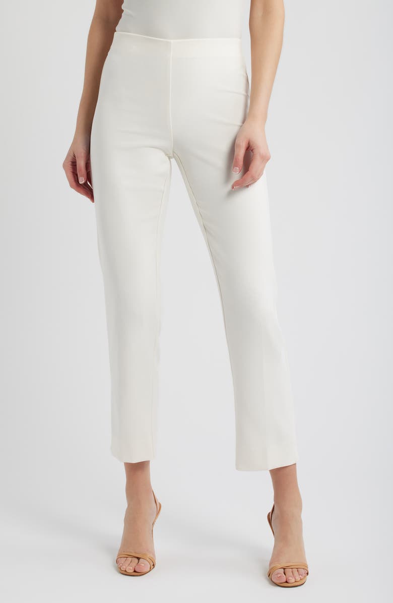 Anne Klein Hollywood Waist Ankle Pull-On Pants, Main, color, White Dove
