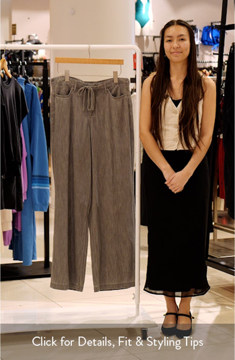 Teresa Drawstring Waist Wide Leg Jeans, sales video thumbnail