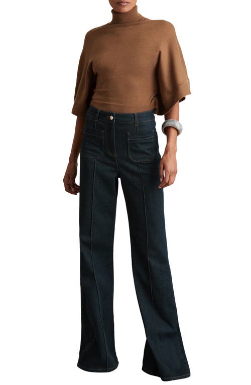 Reiss Hadley Turtleneck Dolman Sleeve Wool Sweater In Brown