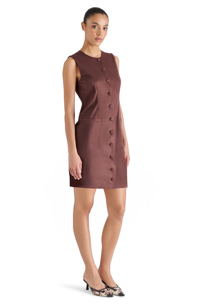 Steve Madden Elsa Sleeveless Faux Suede Minidress, Alternate, color, Dark Toffee