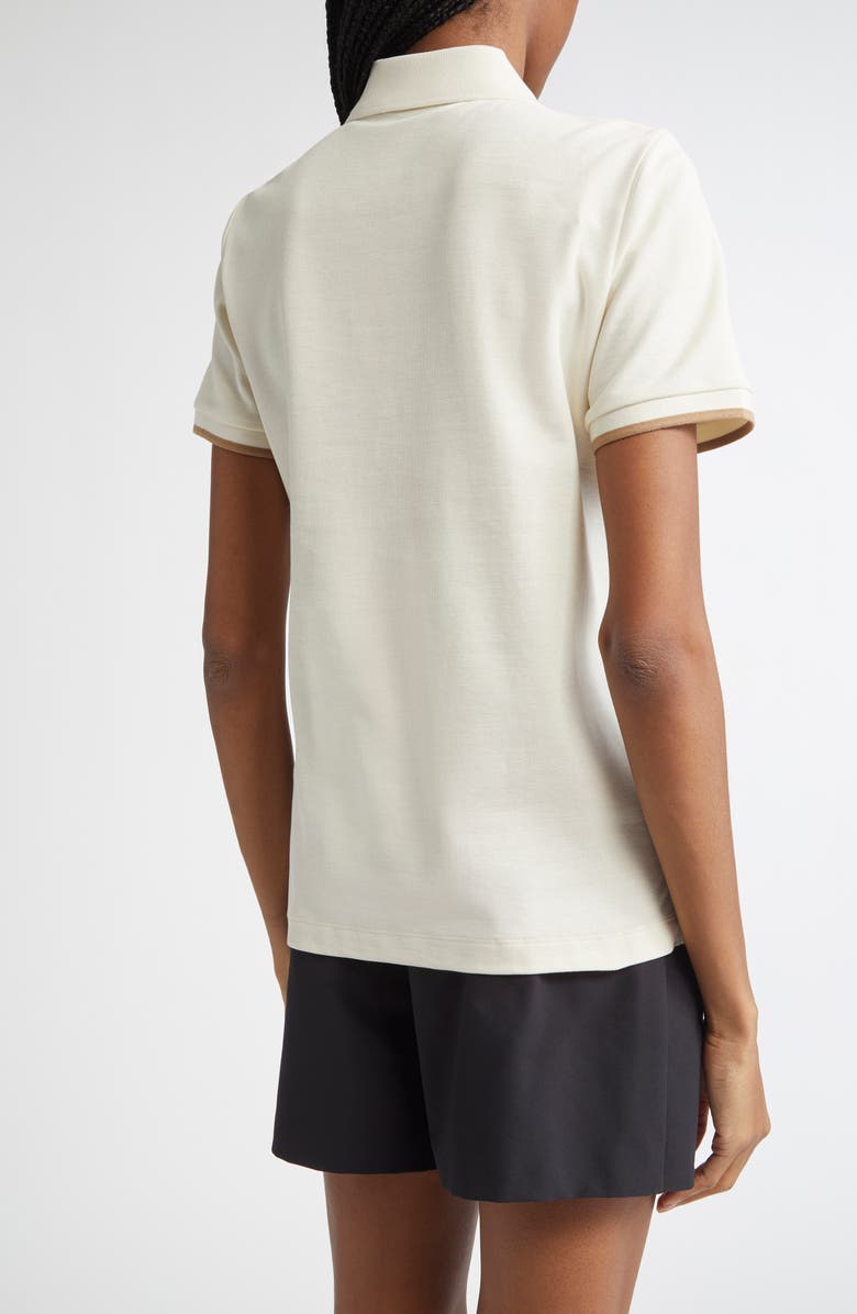 Moncler Cotton Piqué Polo, Alternate, color, Silk White
