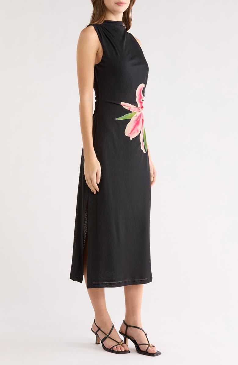 Rails Rebecca Floral Placement Sleeveless Midi Dress, Alternate, color, Peach Lily