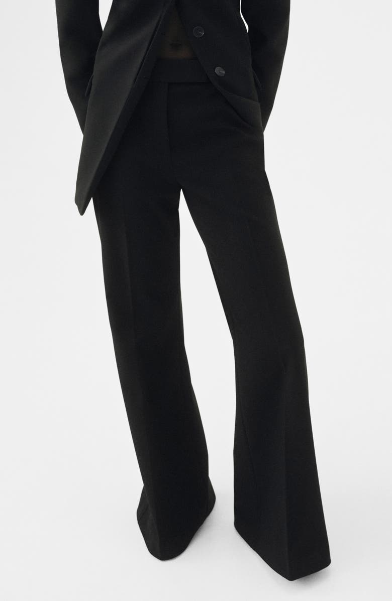 MANGO Selection Flare Leg Pants, Main, color, Black