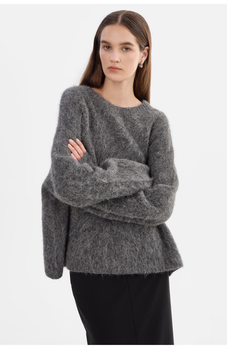 LAMARQUE Vera | Boxy Wool Sweater, Alternate, color, Heather Charcoal