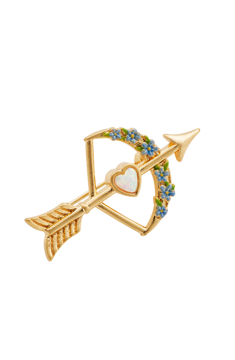 Fable England Cupids Bow & Arrow Brooch, Alternate, color, Gold
