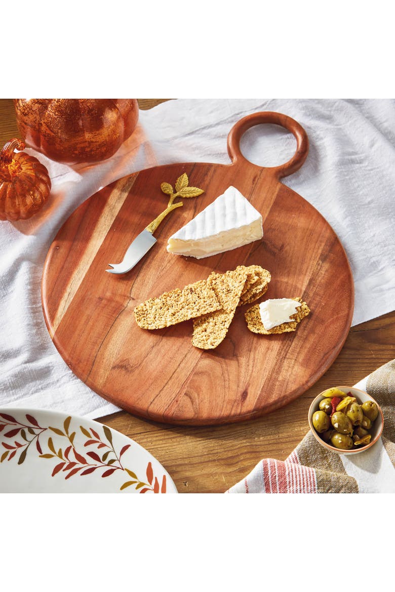 Natural Wood Loop Round Serving Tray for Everyday Use, Alternate, color, Beige