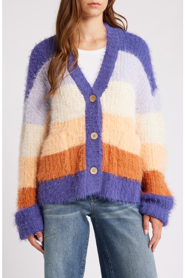 The Search Stripe Cardigan, Alternate, color, MULTI