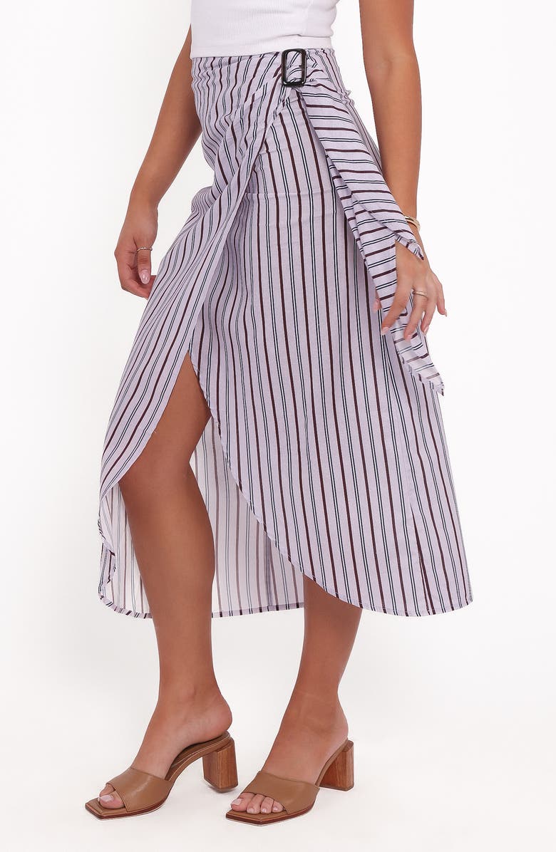 Petal & Pup Jacey Stripe Wrap Midi Skirt, Alternate, color, Midnight Stripe