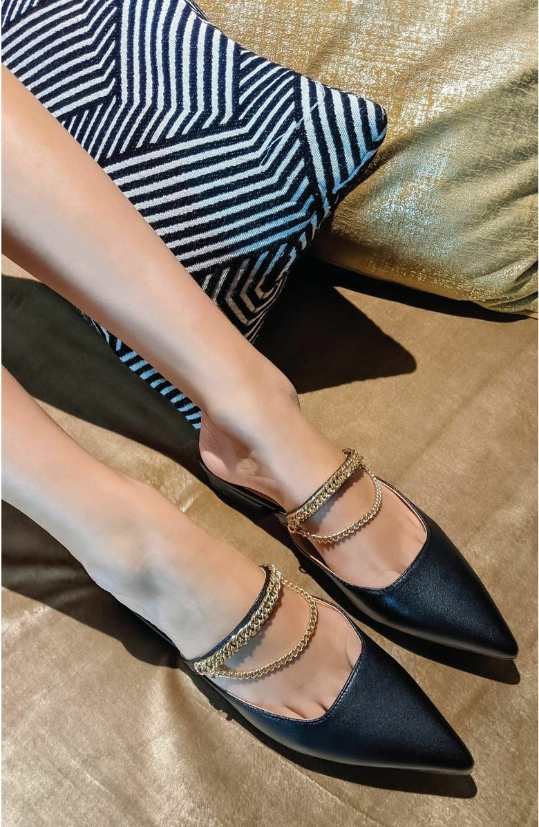 Belle & Bloom On The Go Leather Flat, Alternate, color, Black