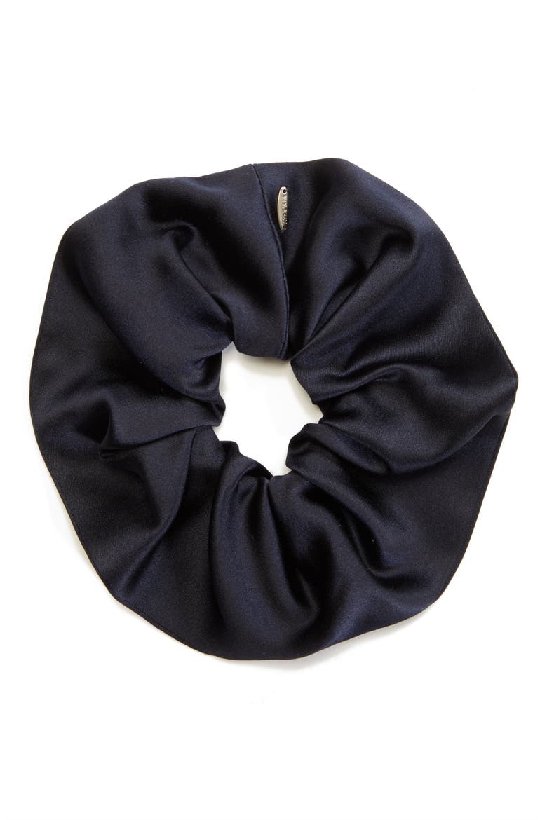 Silk Scrunchie, Main, color, NAVY