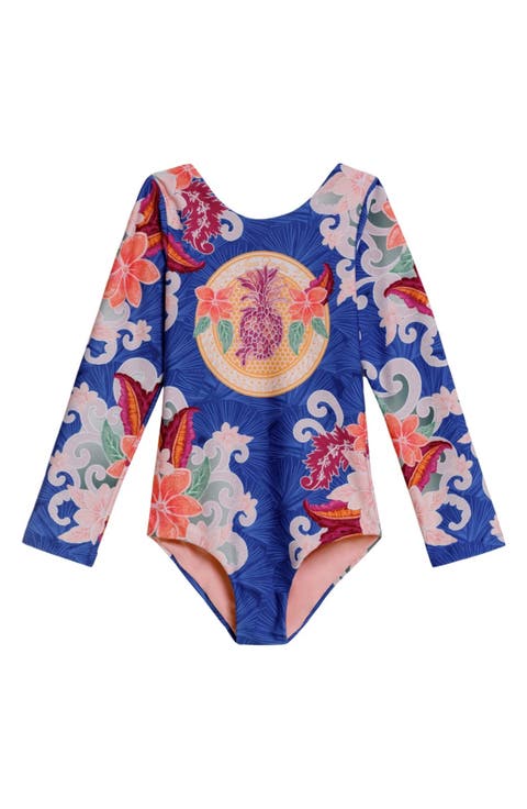 Kids' Honey Thamar Long Sleeve One-Piece Rashguard Swimsuit (Little Kid & Big Kid)