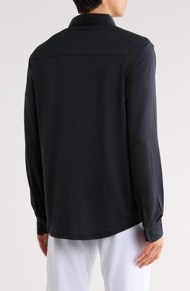 TravisMathew Featherweight Long Sleeve Polo, Alternate, color, Black