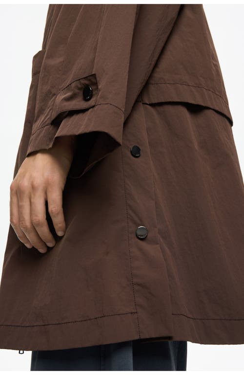 Bimba Y Lola Hooded Zip-up Coat In Brown