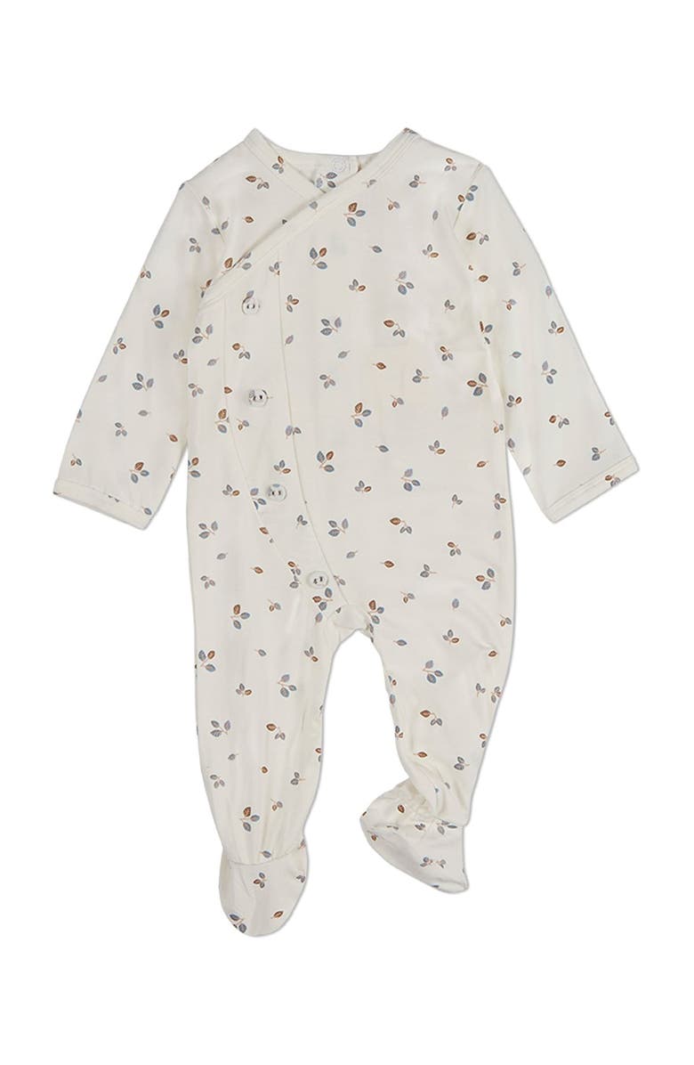 MiniMoi Baby Boys Crossover Collar Footie, Main, color, Blue Frost