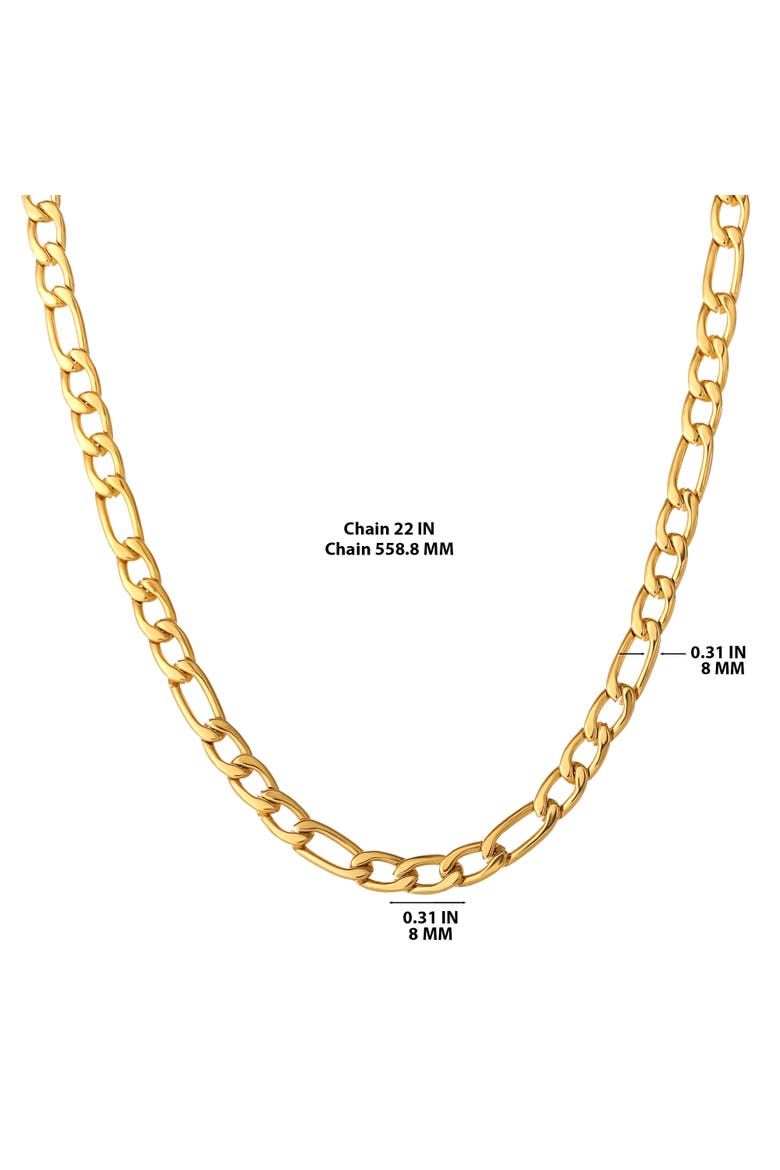 Figaro Chain Necklace, Alternate, color, Gold