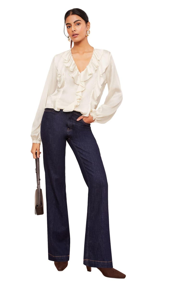 Friends Like These Ruffle Crinkle Satin Top, Alternate, color, 