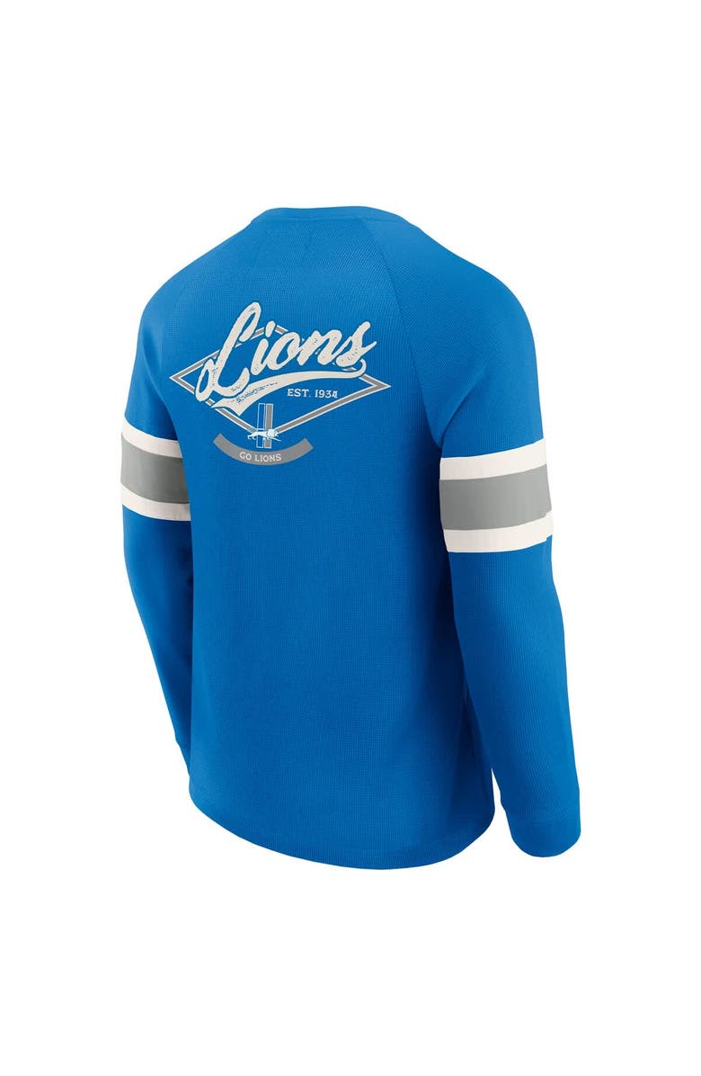 Darius Rucker Collection by Fanatics Men's Darius Rucker Collection by Fanatics Blue Detroit Lions Waffle-Knit Raglan Long Sleeve Henley T-Shirt, Alternate, color, Blue