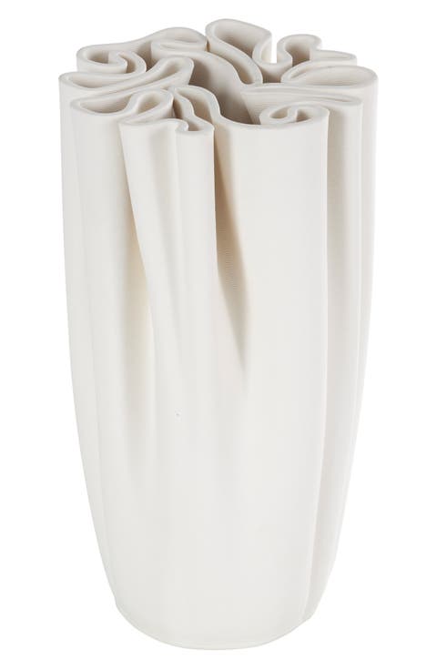 Fluted Ceramic Vase