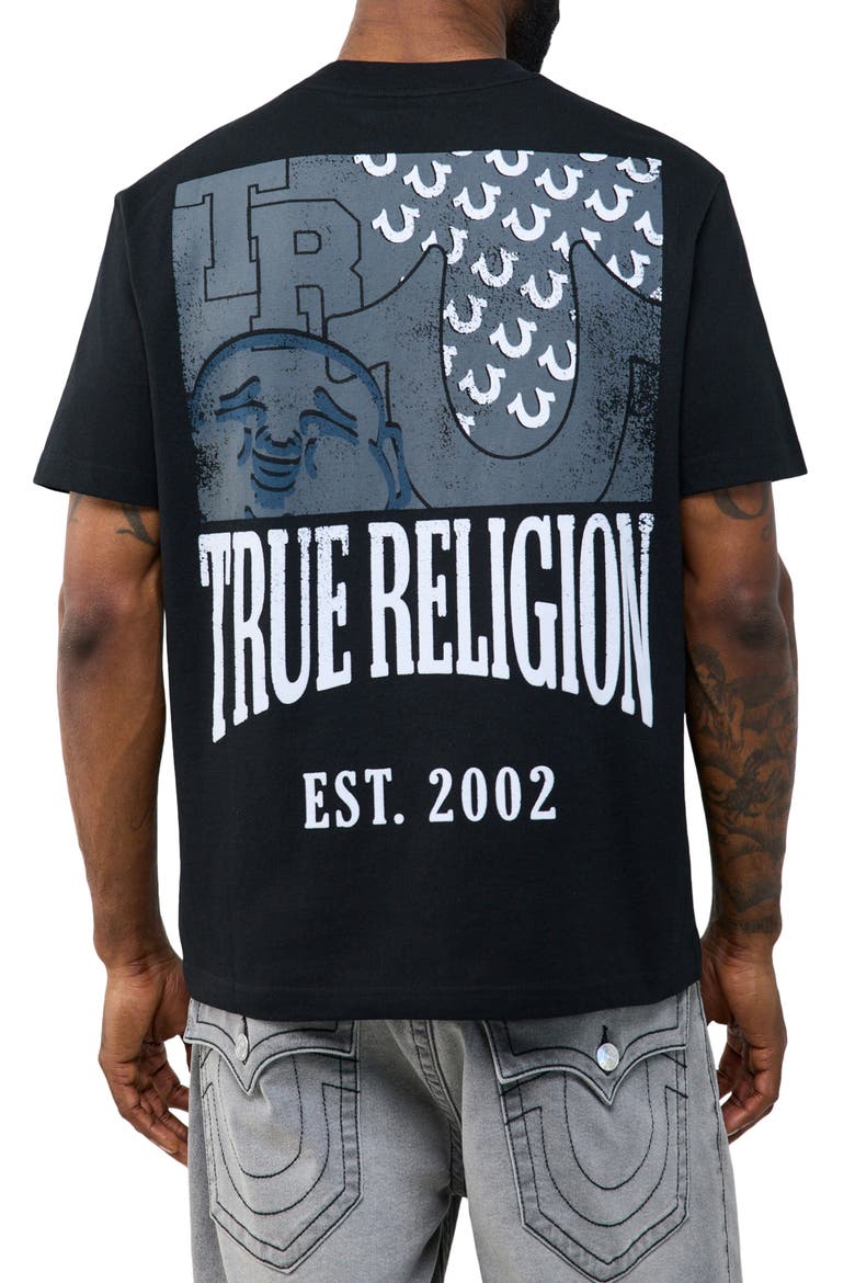 Buddha Arch Cotton Graphic T-Shirt, Alternate, color, JET BLACK