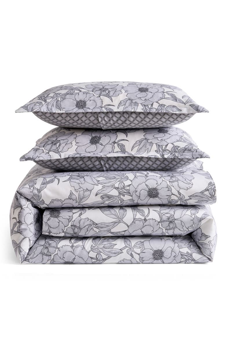 Ted Baker Mood Floral Duvet Cover & Pillow Shams Set, Main, color, Deep Blue