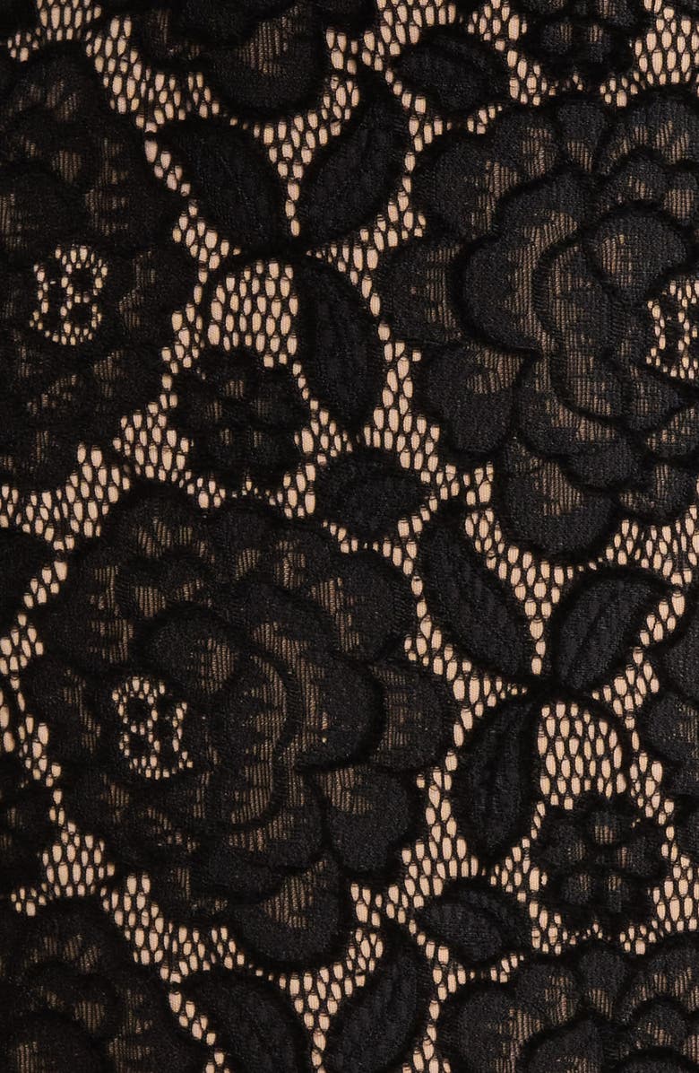 Tahari ASL Bonded Lace Miniskirt, Alternate, color, Black Nude