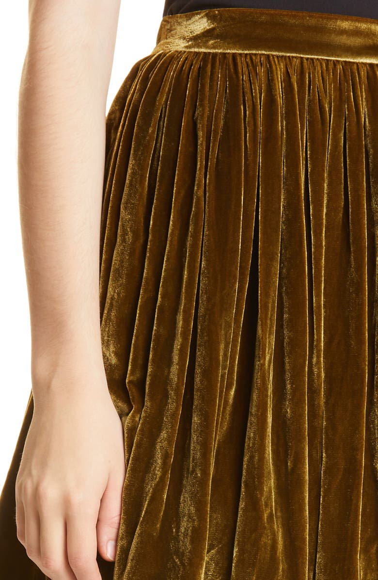 Rebecca Taylor Velvet Miniskirt, Alternate, color, Military