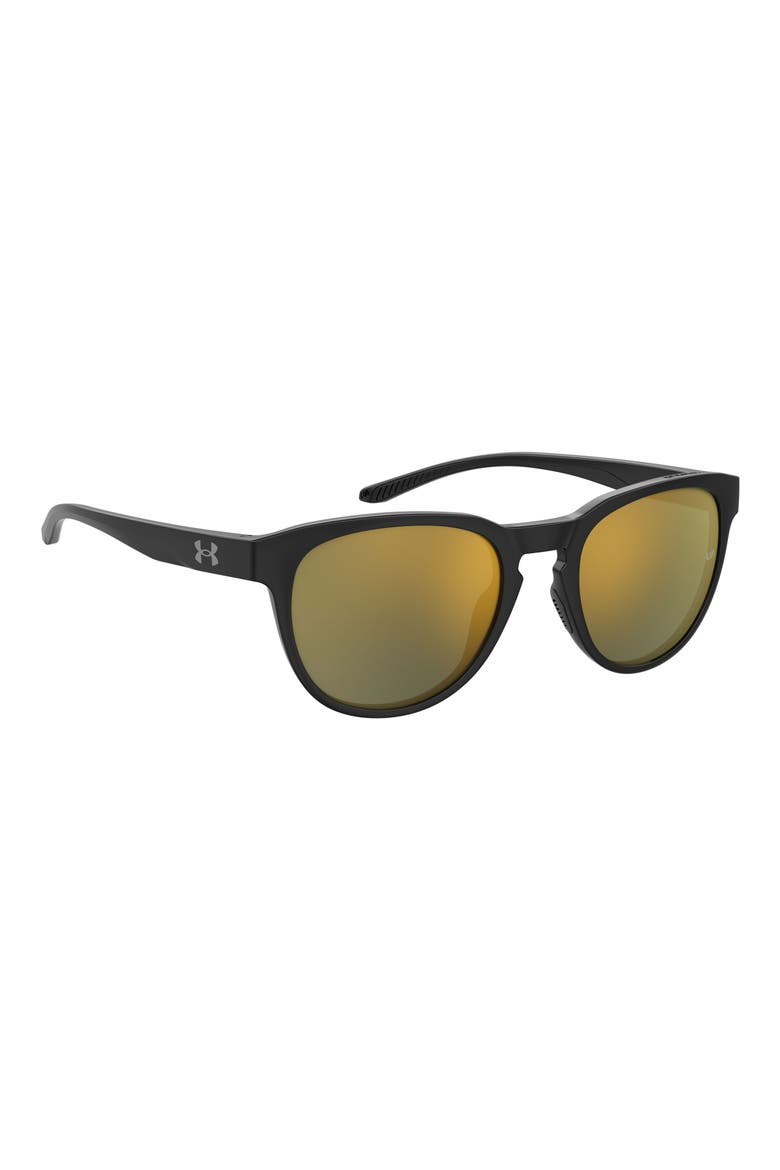 53mm Round Sunglasses, Alternate, color, BLACK