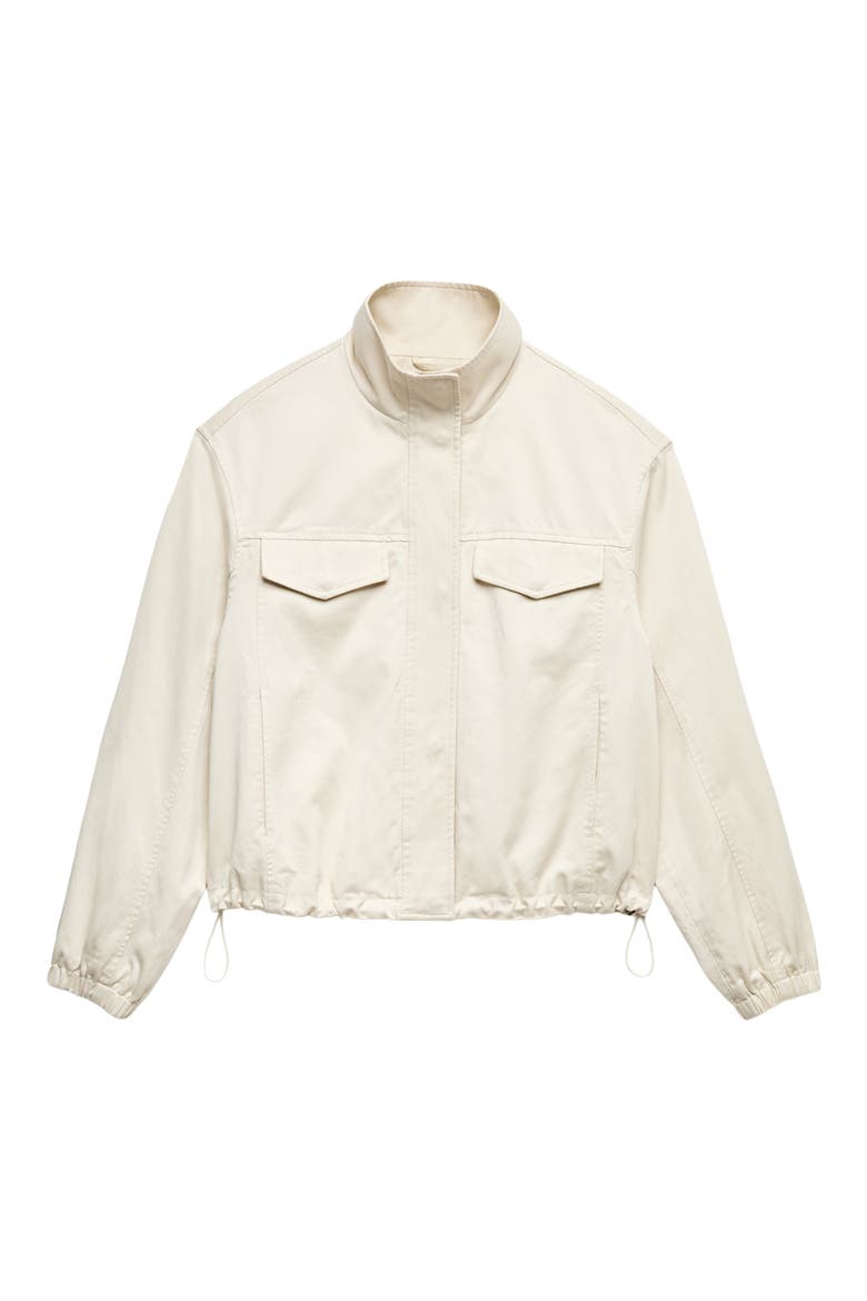 Crop Cotton Blend Twill Utility Jacket, Alternate, color, ECRU IVORY