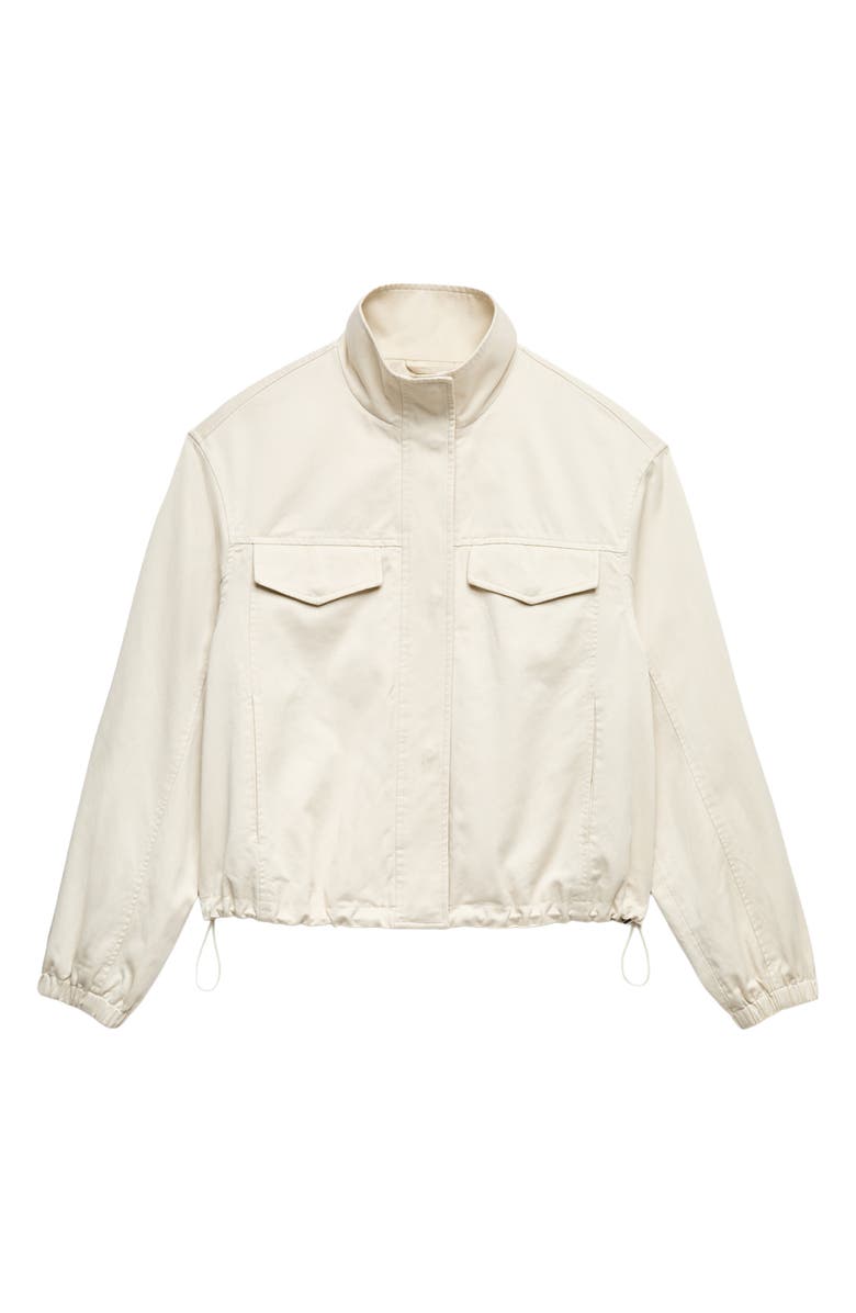 PER UNA BY M&S Crop Cotton Blend Twill Utility Jacket, Alternate, color, Ecru Ivory