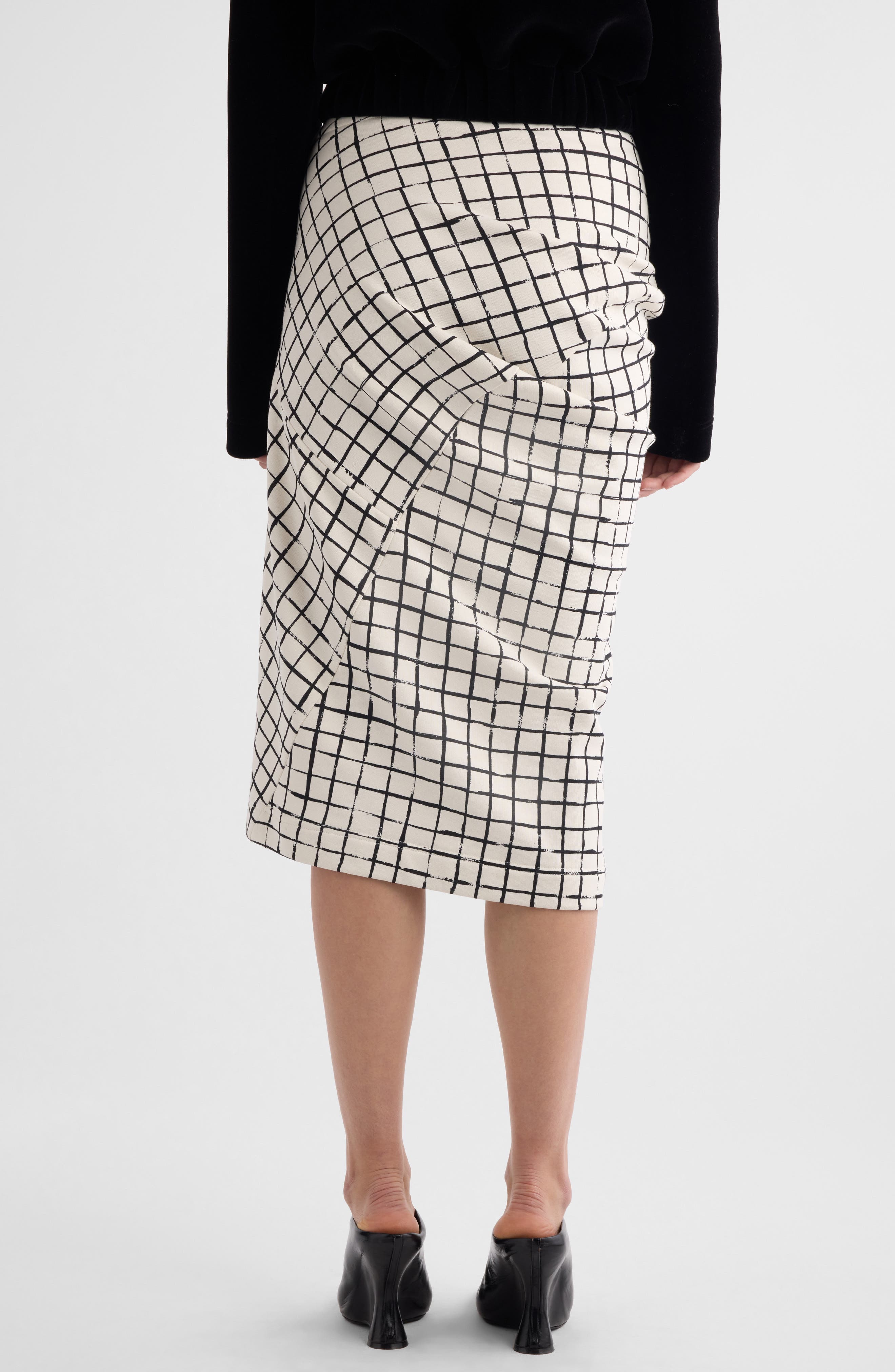 Dries Van Noten Harens Grid Print Asymmetric Cotton Skirt (Women ...