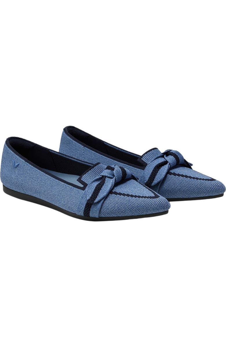 VIVAIA Pointed-Toe Bow Loafers, Main, color, Denim Navy