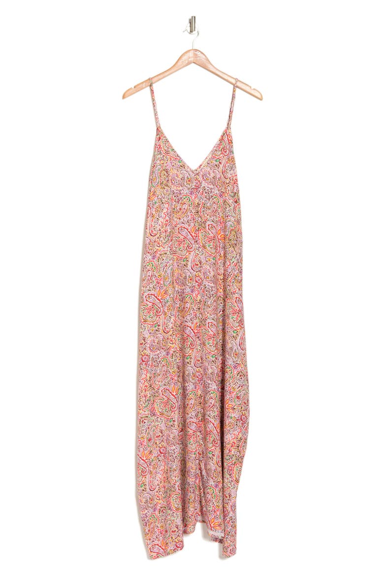 Printed Gauze Maxi Dress, Alternate, color, NATURAL/ RED