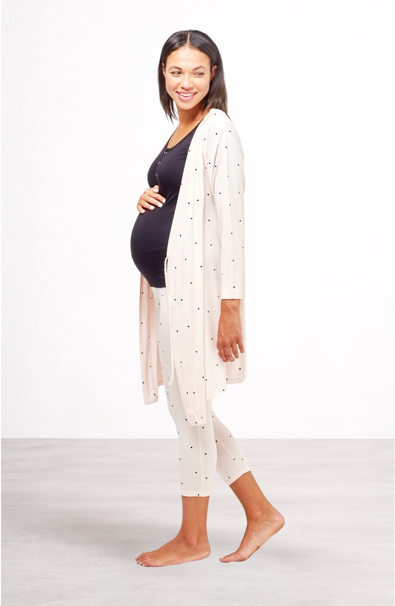 Nom Maternity Second Skin Maternity & Nursing Wrap Robe, Alternate, color, Polka Dot