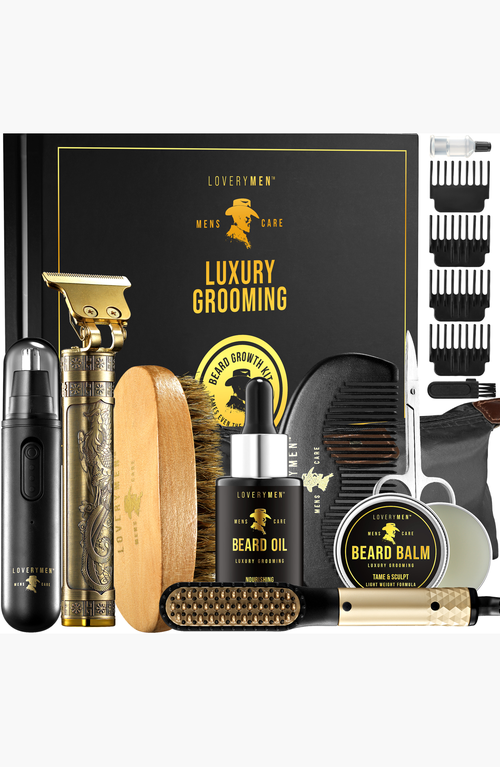 Lovery Ultimate 9 Piece Luxury Mens Beard Grooming Kit