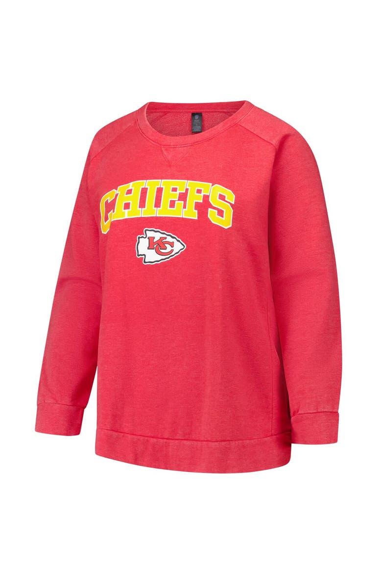 Women's Fanatics  Red Kansas City Chiefs Acid Wash Raglan Pullover Sweatshirt, Alternate, color, Red