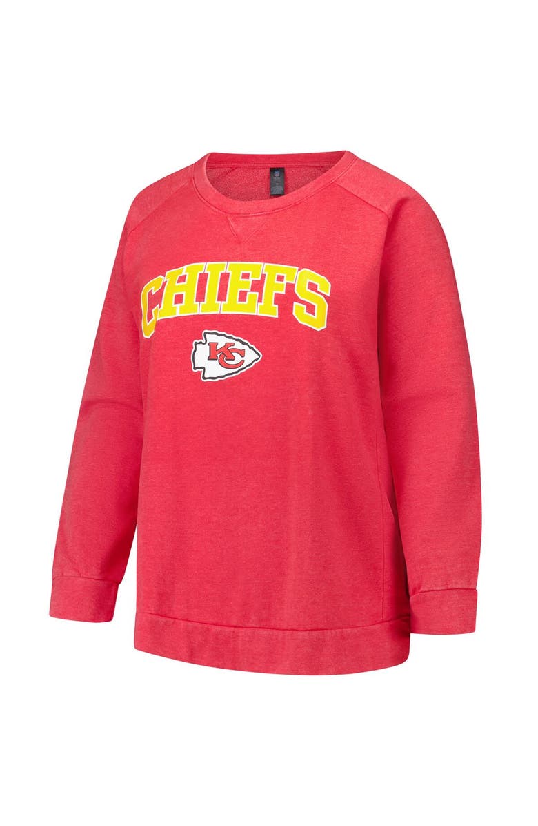 PROFILE Women's Fanatics Red Kansas City Chiefs Acid Wash Raglan Pullover Sweatshirt, Alternate, color, Red