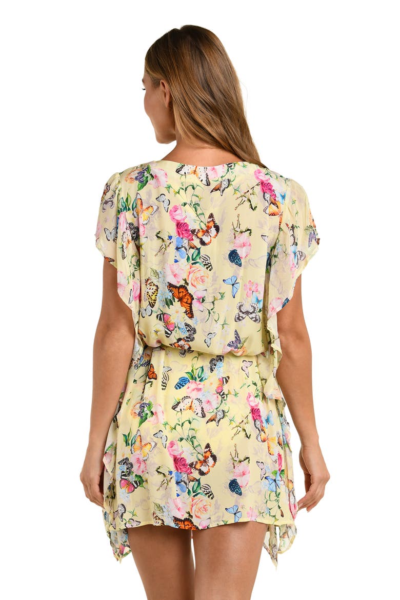 Alia Garden Butterflies Chiffon Cover-Up Tunic, Alternate, color, YELLOW MULTI
