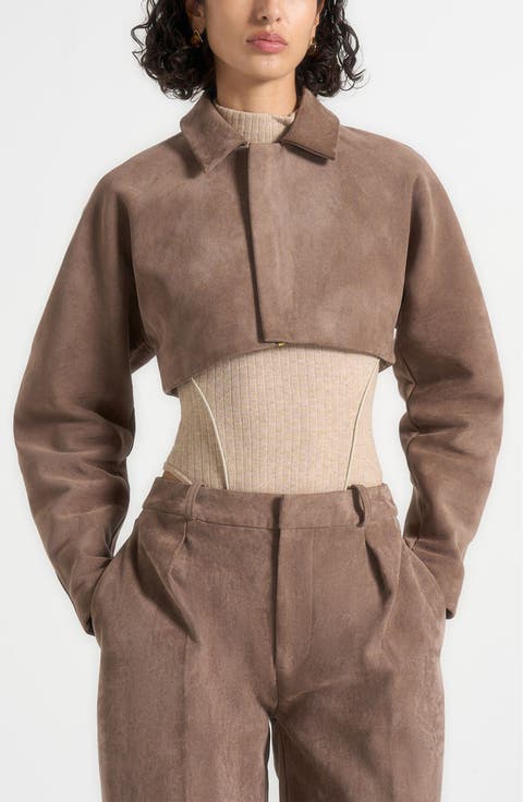 Elya Suede Super Cropped Jacket