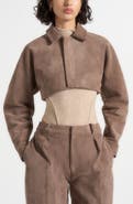Manière De Voir Elya Suede Super Cropped Jacket