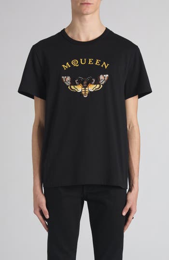 ★関税込★Alexander mcqueen★EMBROIDERED LOGO SHORT SLEEVE T Alexander Mcqueen Embroidered logo T-shirt in blue