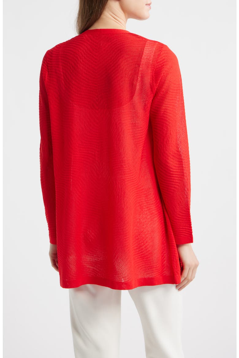 Texture Stitch Sheer Long Cardigan, Alternate, color, BEGONIA RED