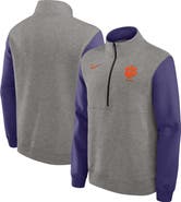 Nike Men's Nike Heather Gray/Purple Clemson Tigers Club Fleece Half-Zip Pullover