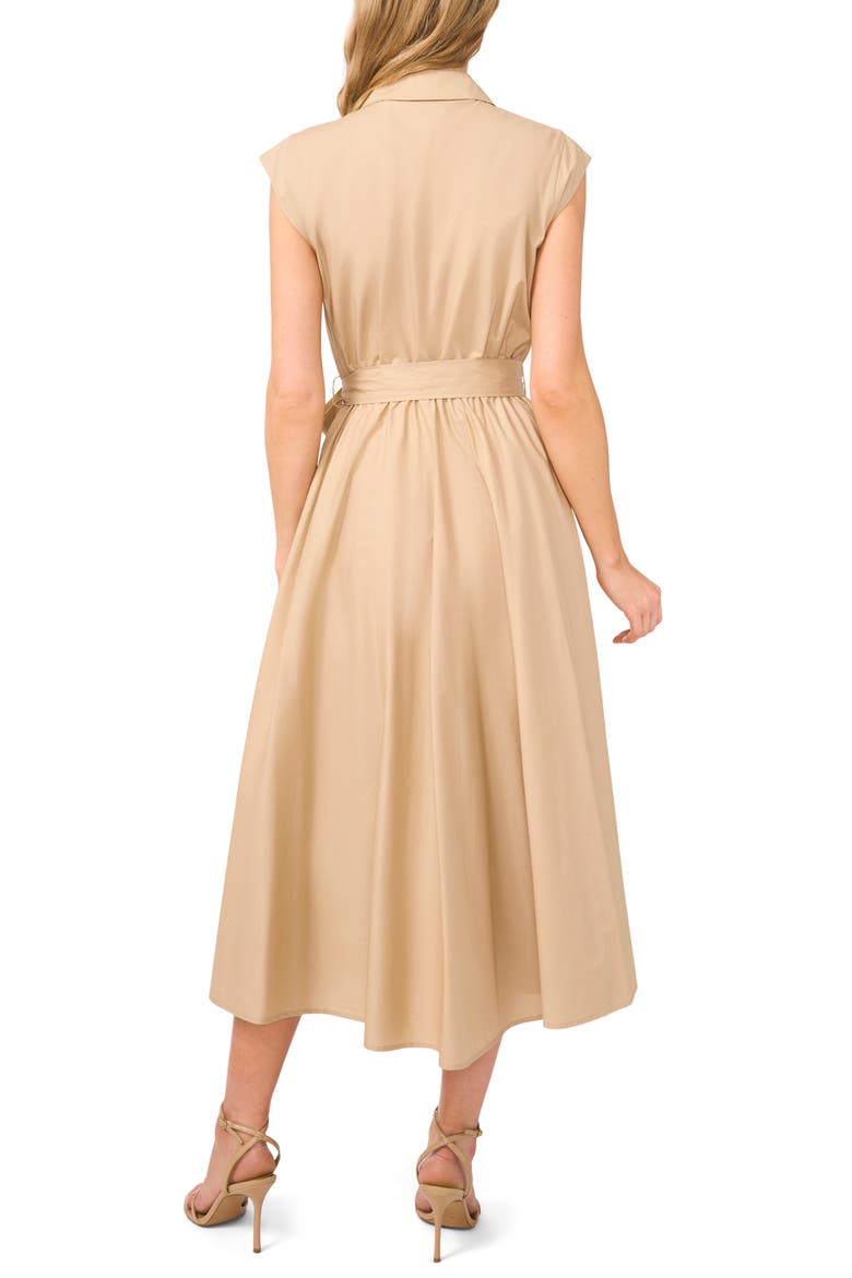 Short Sleeve Cotton Midi Shirtdress, Alternate, color, HAZELNUT