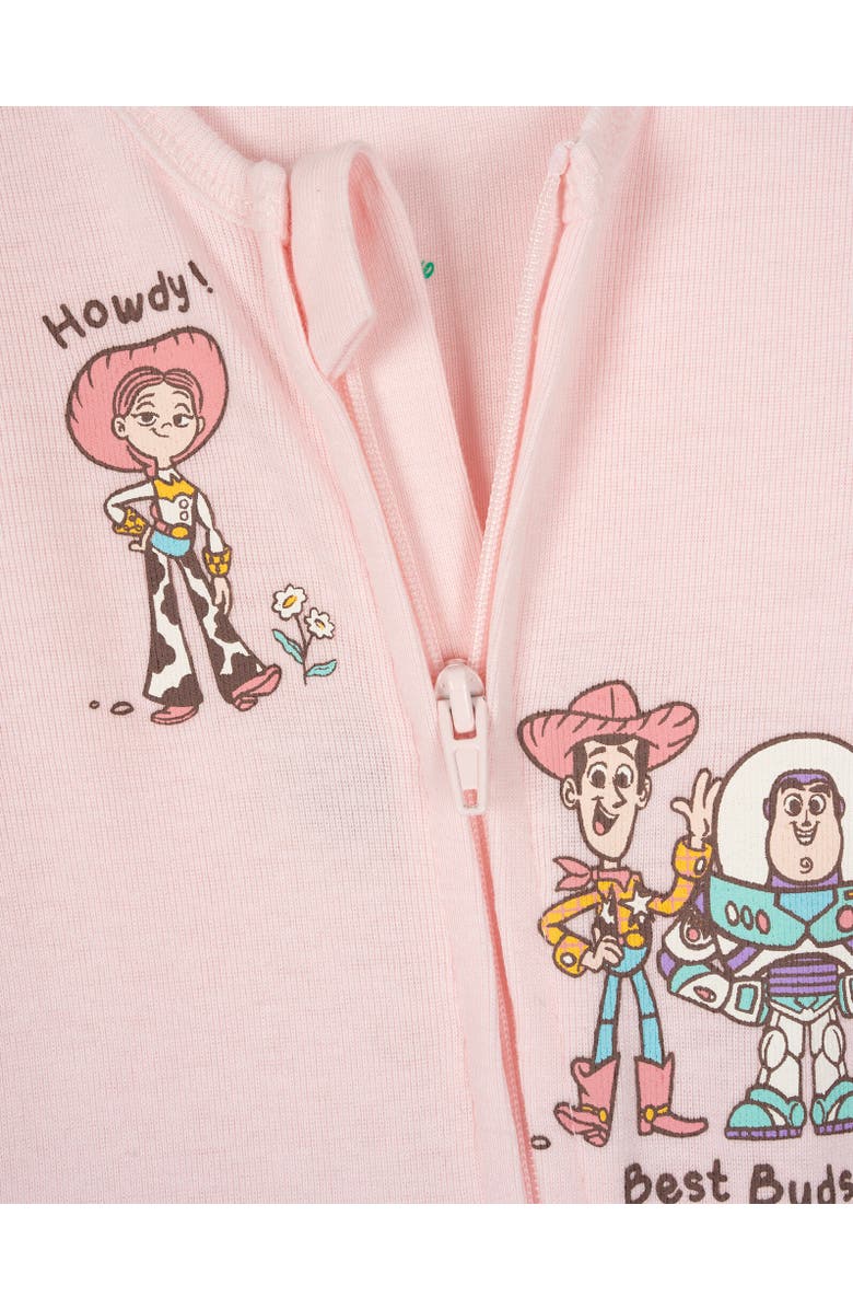 Disney Toy Story Baby Girls' 2-Pack Footed Sleep N' Play Coveralls, Alternate, color, Toy Story Pink White